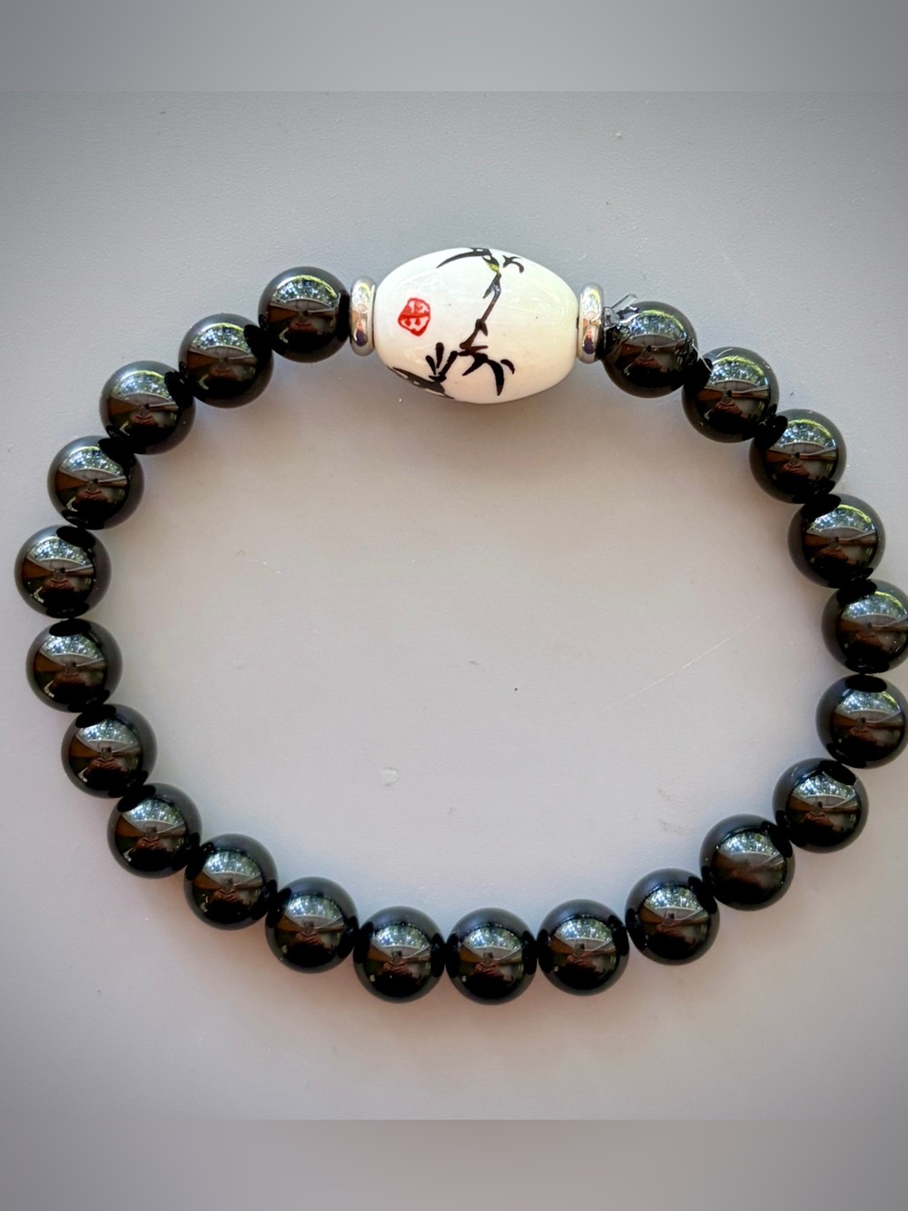 Black Obsidian Handcrafted Bead Bracelet